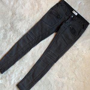 Free People Moto Black Stretch Denim Jeans